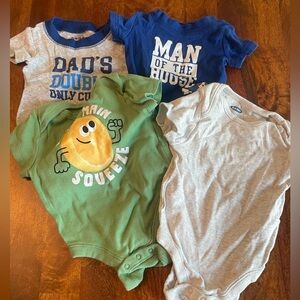 Bundle of 4 baby one piece blue gray